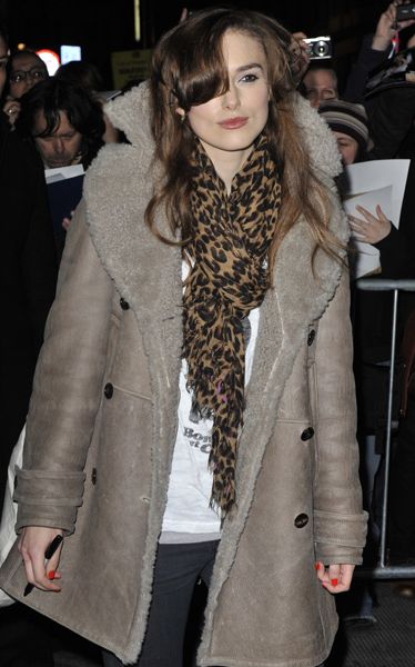 Keira got in on the aviator trend early cosy-ing up in an oversized shearling jacket earlier this year