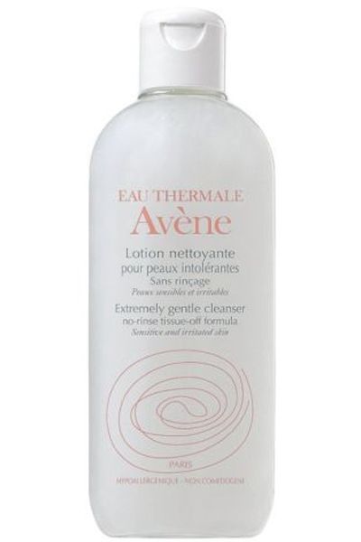 <p>Ensure you use a gentle cleanser that suits sensitive skin, even if yours isn't normally. Avene has a skin-loving one that whilst extremely delicate, removes all face and eye makeup</p>

<p><strong>Avene Extremely Gentle Cleanser</strong>, £7.83, <a target="_blank" href="http://www.boots.com/en/Eau-Thermale-Avene-Extremely-Gentle-Cleanser-200ml_1576/">boots.com</a></p>