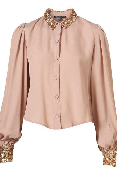 Combat the cold blush on your cheeks that the winter brings with this beige sequin shirt. Perfect for bringing some Christmas spirit into the office <p> </p><p>£45, <a href="http://www.topshop.com/webapp/wcs/stores/servlet/ProductDisplay?beginIndex=0&viewAllFlag=&catalogId=33057&storeId=12556&productId=2112701&langId=-1&sort_field=Relevance&categoryId=208491&parent_categoryId=&sort_field=Relevance&pageSize=200" target="_blank">topshop.com</a></p>