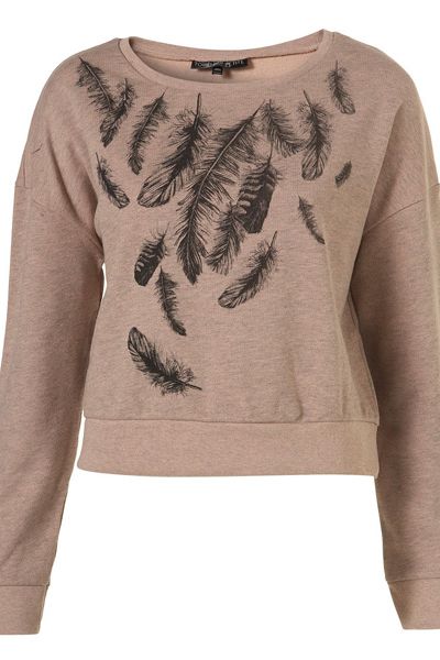 If you're still feeling the chill of the wind and snow then cover up in this feather sweat top. Perfect for lounging around after a long day in the office <p> </p><p>£25, <a href="http://www.topshop.com/webapp/wcs/stores/servlet/ProductDisplay?beginIndex=0&viewAllFlag=&catalogId=33057&storeId=12556&productId=2130178&langId=-1&sort_field=Relevance&categoryId=208491&parent_categoryId=&sort_field=Relevance&pageSize=200" target="_blank">topshop.com</a></p>