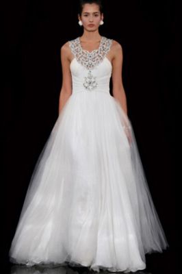 <p><strong>Designer: Jenny Packham</strong></p>

<p>Renowned for her fairy tale dress styles Jenny Packham's dresses are also in the Royal running! The amazing intricate beading in the neckline of this dress really makes it stand out</p><p> </p><p>See more at <a href="http://www.jennypackham.com" target="_blank">jennypackham.com</a></p>