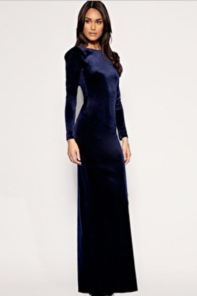 Velvet is THE fabric of the moment and this floor-length midnight blue dress hits all the right notes.The scooped back neck ups the sex appeal and the colour is simply divine!<br /><br />now £26.50, was £26.50, <a href="http://www.asos.com/Asos/Asos-Velvet-Maxi-Tube-Dress/Prod/pgeproduct.aspx?iid=1258990&cid=4877&sh=0&pge=5&pgesize=20&sort=-1&clr=Navy">asos.com</a><br />