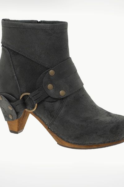 These suede boots are both biker babe and clog-tastic and look great teamed with a pair of skinny jeans. The distressed fabric will make your friends think they are a rare vintage find and with 60 per cent off they are an absolute bargain<p><br />now £50, was £99.99, <a target="_blank" href="http://www.asos.com/Sanita/Sanita-Buckle-Ankle-Clogs/Prod/pgeproduct.aspx?iid=1144403&cid=1931&sh=0&pge=0&pgesize=20&sort=-1&clr=Black">asos.com</a></p><br />