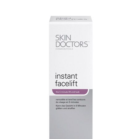 <p>With no healing period to contend with, Skin Doctors Instant Facelift calls itself the '5 minute lift and tuck'. A daily treatment that promises to stop skin sagging, massage the silky gel serum into your skin and you'll immediately feel its tightening effects. A must if you need a fast fix, this will leave you looking radiant, refreshed and with firmer features</p>

<p>Skin Doctors Instant Facelift, £30.63, <a target="_blank" title="Skin Doctors instant face lift" href="http://www.boots.com/en/Skin-Doctors-Instant-Facelift-30ml_852400/?CAWELAID=334508435&cm_mmc=Shopping%20Engines-_-Google%20Base-_---_-Skin%20Doctors%20Instant%20Facelift%2030ml">boots.com</a></p>