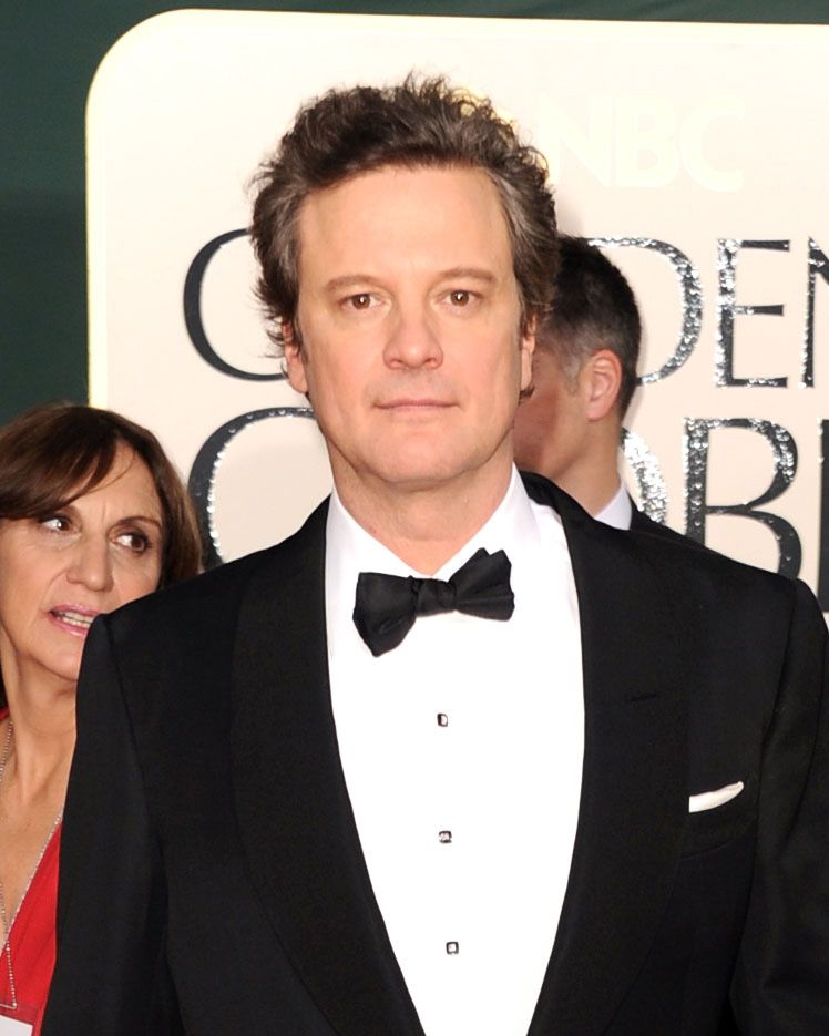 Actor-of-the-moment Colin Firth arrives at the 68th Golden Globes in California looking beautifully polished and ready for some awards...