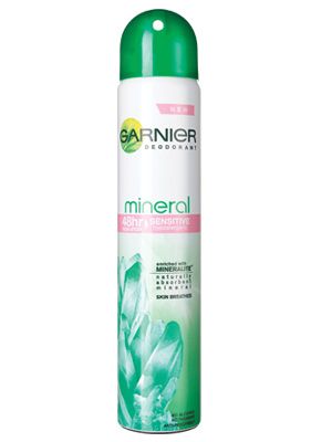 Garnier Mineral Deodorant, £1.99, <a href="http://www.boots.com/en/Garnier-Deodorant-Mineral-48hr-Non-Stop-Invisible-Anti-White-Marks-250ml_1047813/?CAWELAID=467310600&cm_mmc=Shopping%20Engines-_-Google%20Base-_---_-Garnier%20Deodorant%20Mineral%2048hr%20NonStop%20Invisible%20AntiWhite%20Marks%20250ml"target="_blank">Boots.com</a>
