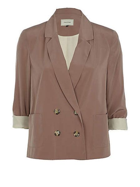 <p>Update your wardrobe with this little beauty of a blazer. Shift from winter to spring in a mere moment with minimal effort by layering over .. well, pretty much anything actually</p>

<p>£39.99, <a target="_blank" href="http://www.riverisland.com/Online/women/coats--jackets/jackets/brown-double-breasted-blazer-599999">riverisland.com</a></p>