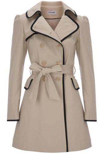 <p>We will always love a cool mac. This cream one's tres chic with its black trimming – perfect for covering up your workwear</p> 

<p>£30, George at Asda</p>