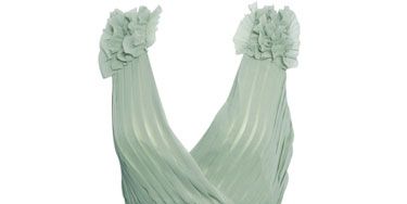 <p>This minty chiffon dream is perfect for garden parties! Be sure to pair it with nudes and simple gold jewellery</p>
<p>Ruffle shoulder chiffon dress, £35, <a href="http://www.rarefashion.co.uk/clothing/dresses/party-dresses/ruffle-shoulder-chiffon-dress.html" target="blank">rarefashion.co.uk</a></p>