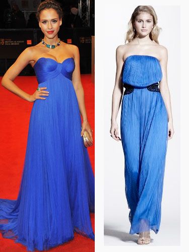 <p>Queen of red carpet glamour. Jessica Alba looks stunning in a floor-length strapless gown from Versace. Copy her style in this cobalt blue maxi dress we found by Love Label. A-list worthy style for £59</p><p>£59, <a href="http://www.very.co.uk/love-label-crochet-waist-maxi-dress/837534091.prd?browseToken=%2fb%2f1655%2fs%2fbestsellers%2c0%2fo%2f4%2fr%2f100&trail=1589-1655&prdToken=/p/prod6011608-sku9119283&aff=buyat&affsrc=home&cm_mmc=buyat-_-affiliate-_-na-_-deeplink
"target="_blank"> very.co.uk </a></p>

