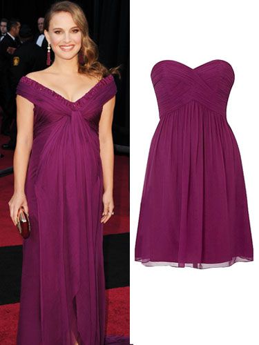 <p>The Black Swan actress looked beautiful in berry on the Oscars red carpet in a gown by Rodarte. Create her look at a snip of the price with this flattering Coast creation dress in a similar hue. Just gorgeous!</p><p>£95, 
<a href="http://www.houseoffraser.co.uk/Coast+Tamara+dress/149340943,default,pd.html?cgid=301?cm_mmc=AWIN-_-Deeplink-_-NULL-_-NULL
"target="_blank"> houseoffraser.co.uk
</a></p>


