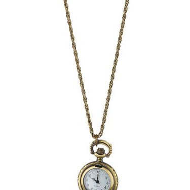 <p>Who wears a watch these days!? Tell the time in style with Dorothy Perkins' gold engraved clocket necklace.</p><p>£18, <a href="http://www.dorothyperkins.com/webapp/wcs/stores/servlet/ProductDisplay?beginIndex=0&viewAllFlag=&catalogId=33053&storeId=12552&productId=2228992&langId=-1&sort_field=Relevance&categoryId=208724&parent_categoryId=208607&pageSize=20
"target="_blank"> dorothyperkins.com </a></p>

