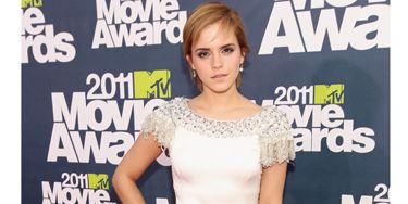 <p>Rocking the trend of the season in a LWD by Marchesa worn with metallic silver Brian Atwood heels, Emma looked perfectly at home in Hollywood</p>