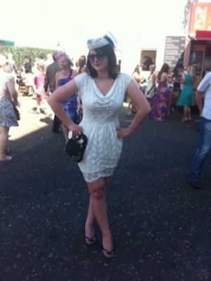Kayleigh hit the prestigious Oaks Day with one person in mind; Jackie O! And she did it on a budget, in a £15 white lace dress and a hat she borrowed from a friend. Ok, ok, so the Irregular Choice shoes and Lulu Guinness bag maybe cost a bomb, but that's not the point...