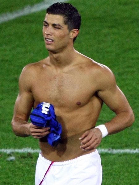 This on-pitch talent is Portuguese perfection: passionate and preened we think all footballers should follow Cristiano's lead and play topless - we'd be getting a season ticket in a flash.  <br />