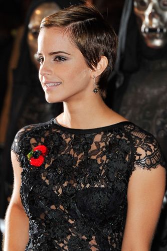 Emma Watson showed she'd grown up at last November's Harry Potter and the Deathly Hallows: Part 1 premiere, where she wore a revealing lace dress and showed off her stunning cropped hairstyle. If there was any way to show she's not her character Hermione, this was it. Gorgeous!