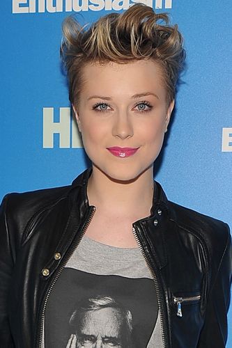 Evan Rachel Wood's crop is almost a quiff - she showed off her new style around the same time she got back together with her ex boyfriend Jamie Bell. Famous for aping the style of whoever she's with at the time - remember her gothic phase with Marilyn Manson? - perhaps Evan's hair is a tribute to Jamie's...
