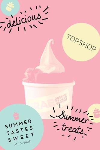 The best things in life are free and so is refreshment mid-shop this Saturday! FRAE frozen yoghurt are doing a tour of Topshop stores throughout the country and this weekend they're hitting Queens Stress in Bath and Dortmund Square, Manchester Trafford next week. Your free serving of organic frozen yoghurt also comes with a secret code that entitles you to a prize from Topshop. With 83 calories per pot – it's a winning snack. 
