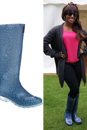 <p>The songstress shows us that wellies don't have to be expensive to look great. Make a statement like Alexandra in this pair from George, 'cause leopard print is oh-so hot right now…</p>

<p>Barbara Hulanikci at George Wellies, £14, <a href="http://direct.asda.com/george/shoes/barbara-hulanicki-leopard-print-wellington-boots/GEM70474,default,pd.html"target="_blank">george.com</a></p>