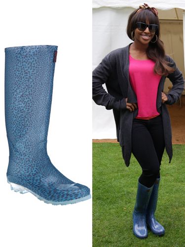 <p>The songstress shows us that wellies don't have to be expensive to look great. Make a statement like Alexandra in this pair from George, 'cause leopard print is oh-so hot right now…</p>

<p>Barbara Hulanikci at George Wellies, £14, <a href="http://direct.asda.com/george/shoes/barbara-hulanicki-leopard-print-wellington-boots/GEM70474,default,pd.html"target="_blank">george.com</a></p>