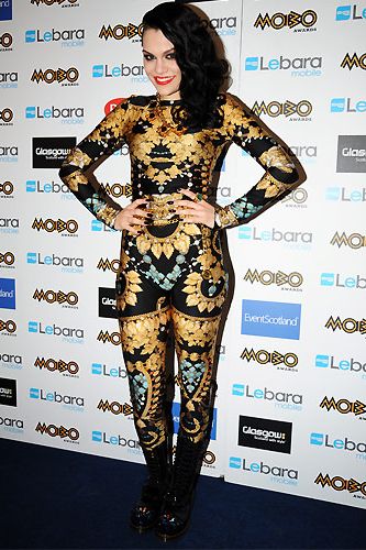 Jessie J rocked the MOBO Awards, winning a massive four gongs: best album, best song, best newcomer and best UK act, blimey! It's a good job she had a pimped-up mobility scooter to travel around on to save that foot of hers. Go Jessie! With a few costume changes,this one was a full-on catsuit - only she could rock such a whacky look