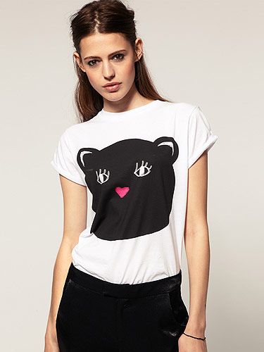 Cats are everywhere right now in the world of fashion! We blame Victoria Beckham and her cat-print frock. Get on board the trend by wearing this cat print t-shirt from ASOS. Miaow!
<p>£18, <a href="http://www.asos.com/Women/">ASOS</a></p> 
