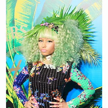 Of course Nicki Minaj turned up the Versace for H&M party, this event had her name all over it! With her colourful outfit and bright green hair, we have to wonder if she has any more tricks up her sleeve? 

