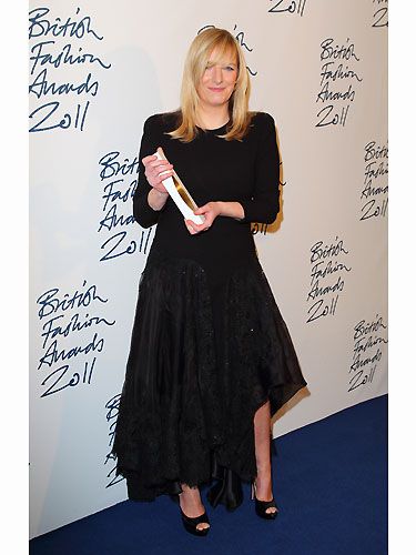 Way to go Sarah Burton! She won the big gong of the night - the Designer of the Year Award. If you're not au fait with Sarah Burton (and we're sure most of you are), she's the one who designed THAT Royal wedding dress back in April