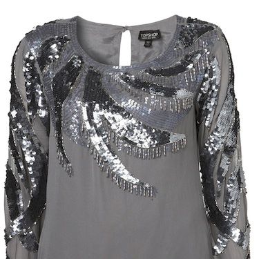 <p>Are you just going to the local pub for your Christmas party? A sequin dress could be a tad too much but this silver blouse will do just the trick. Team with skinny jeans or leather shorts for maximum appeal, don't forget the sexy sky-high heels though, no compromise there! </p>
<p>£70, <a href="http://www.topshop.com/webapp/wcs/stores/servlet/ProductDisplay?beginIndex=0&viewAllFlag=&catalogId=33057&storeId=12556&productId=4019309&langId=-1&sort_field=Relevance&categoryId=277012&parent_categoryId=208491&pageSize=20">Topshop</a></p>