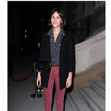 There wouldn't be a fashion list without Alexa Chung on it! This Brit beauty always looks so effortless - whether she's on the red carpet or trekking the streets of London. Polka dots teamed with coloured skinnies make for a chic combination - go Alexa!