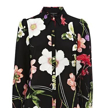 <p>Say it loud (and proud) in this colourful floral print silk shirt with small gold buttons. Wear with leather, denim or the matching trousers, it's up to you</p>

<p>Blouse, £55, <a href="http://www.warehouse.co.uk/luminescent-floral-print-shirt/Tops/warehouse/fcp-product/307786" target="_blank">Warehouse</a></p>