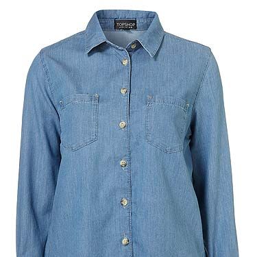 <p>A denim shirt is easily a wardrobe staple. This one, with its deep pockets and fitted design will be one of those 'how did i live without it?' items</p>
<p>Denim shirt, £30, <a title="http://www.topshop.com/webapp/wcs/stores/servlet/ProductDisplay?beginIndex=0&viewAllFlag=&catalogId=33057&storeId=12556&productId=4531100&langId=-1&sort_field=Relevance&categoryId=277012&parent_categoryId=208491&pageSize=200" href="http://www.topshop.com/webapp/wcs/stores/servlet/ProductDisplay?beginIndex=0&viewAllFlag=&catalogId=33057&storeId=12556&productId=4531100&langId=-1&sort_field=Relevance&categoryId=277012&parent_categoryId=208491&pageSize=200" target="_blank">Topshop</a></p>