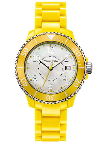 <p>We reckon it's time to embrace a bit of colour, perhaps go small with this citrus yellow watch from Thomas Sabo. Just think how great it will look with a tan…<br />Watch, £169, <a title="http://www.thomassabo.com/GB-en/" href="http://www.thomassabo.com/GB-en/" target="_blank">Thomas Sabo</a></p>