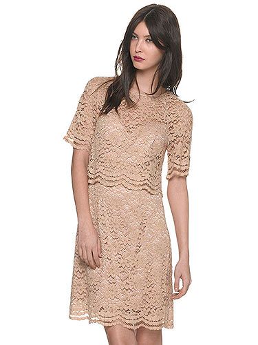 <p>The trend for lady-like fashion is going nowhere people. Adopt a more classic look with the help of this scalloped edge tiered nude lace dress. We'll be teaming this with minimal jewellery, KMiddy hair and a pair of Jennifer Aniston style strappy sandals<br />Lace dress, £175, <a title="http://www.whistles.co.uk/fcp/categorylist/dept/shop?resetFilters=true#ID=id_903000057794_newin&category=newin" href="http://www.whistles.co.uk/fcp/categorylist/dept/shop?resetFilters=true#ID=id_903000057794_newin&category=newin" target="_blank">Whistles</a></p>