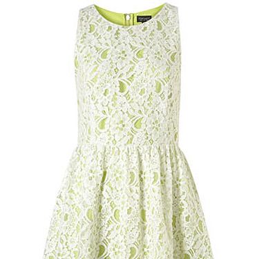 <p>Lace needn't be boring – especially when layered over a contrasting bright colour. Here, zingy lime gets toned down with a white lace overlay – this is the dress that will see you through this season and beyond.</p>
<p>Sleeveless lace dress, £48, <a title="Topshop" href="http://www.topshop.com/webapp/wcs/stores/servlet/ProductDisplay?beginIndex=0&viewAllFlag=&catalogId=33057&storeId=12556&productId=4702932&langId=-1&sort_field=Relevance&categoryId=277012&parent_categoryId=208491&pageSize=200" target="_blank">TOPSHOP </a></p>