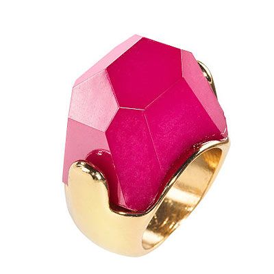 <p>This gorge cocktail ring in punchy pink will add kapow to any outfit and earn you top style points. Love.</p>
<p>Pink cocktail ring, £3.99, <a title="H&M" href="http://www.hm.com/gb/product/98458?article=98458-B" target="_blank">H&M</a></p>
