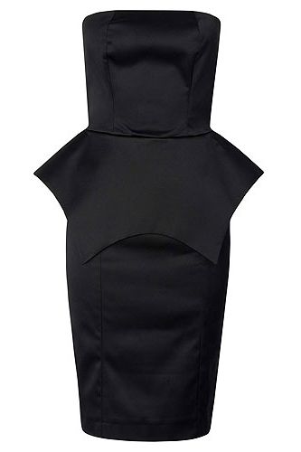 <p>This is the perfect LBD update - a fabulous strapless cocktail dress in stretch satin with what we're calling a statement peplum. Fierce.</p>
<p>Black 'Teresa' dress, £90, <a title="Hedonia" href="http://www.hedonia.co.uk/product/183/teresa-dress-black-satin" target="_blank">Hedonia</a></p>