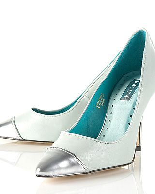<p>Here's the Toppers pair in an alternate colourway; this time too-cool aqua. Oooh!</p>
<p>'Gilmore 2' Metallic Toecap Points, £60, <a title="Topshop" href="http://www.topshop.com/webapp/wcs/stores/servlet/ProductDisplay?beginIndex=0&viewAllFlag=&catalogId=33057&storeId=12556&productId=4618899&langId=-1&sort_field=Relevance&categoryId=208542&parent_categoryId=208492&pageSize=200" target="_blank">Topshop</a></p>