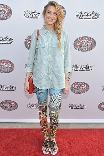 <p>Whitney Port simply blew our minds when she rocked up to the Vans party in THIS awesome ensemble! She was definitely working the beach babe look, teaming an oh-so-lovely fishtail plait with a loose denim shirt and amazing under-the-sea leggings. We can't wait to see more of her kitschy style on Britan And Ireland's Next Top Model!</p>