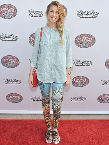 <p>Whitney Port simply blew our minds when she rocked up to the Vans party in THIS awesome ensemble! She was definitely working the beach babe look, teaming an oh-so-lovely fishtail plait with a loose denim shirt and amazing under-the-sea leggings. We can't wait to see more of her kitschy style on Britan And Ireland's Next Top Model!</p>