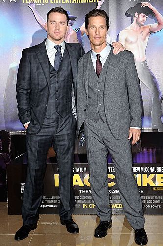 <p>It was two hunks for the price of one when Matthew McConaughey, dressed to impress in Dolce and Gabbana, and Channing Tatum, stars of sizzling hot stripper film 'Magic Mike', posed together on the red carpet. There's a little something for everyone here, isn't there? We just don't know whether we want mature Matt's experience or Channing's rock hard pecs more...</p>