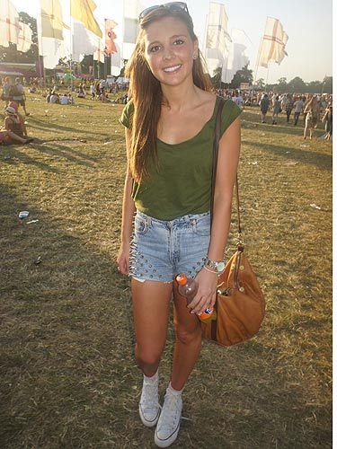 denim shorts festival outfit