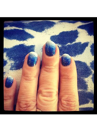 <p>The perfect nails for spending a day in the clouds - a dreamy denim blue manicure for Web Editor Pat, by the ever so talented <a href="https://twitter.com/nailsbyMH" target="_blank">Michelle Humphrey</a></p>