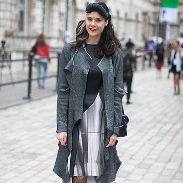 <p>Singer Kate Nash was spotted at the Somerset House wearing an awesome silk dress by her friend Andrew Majtenyi. Along with that Alice Palmer knit she rocked our street style look book at London Fashion Week.</p>