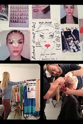 <p>Right gals, we are feeling all sporty after hanging out backstage at the Richard Nicoll show. The vibe? "Urban Athletic", told us über-talented make-up artist Mel Arter who was working her magic on the girls to give them a 'just been for a run' kind of glow.</p>
<p>Think clean, natural and slightly dewy skin, all courtesy of Max Factor All Day Flawless 3-in-1 Foundation paired with groomed brows and sexy lashes (two generous coats of False Lash in Black if you may know). Lips were creamy and natural for some and coral neon for others. "Sexy coral, not Miami housewife", added Mel.</p>
<p>Hair was a sleek pony with a soft top section "as if you had just put your fingers through your hair whilst running". We spotted stylist Shon using L'Oréal Paris Studio Silk and Gloss Mousse to give oompth the hair and some Elnett Hairspray to fix it. Nude nails courtesy of Essie in Ballet Slippers finished the look.</p>