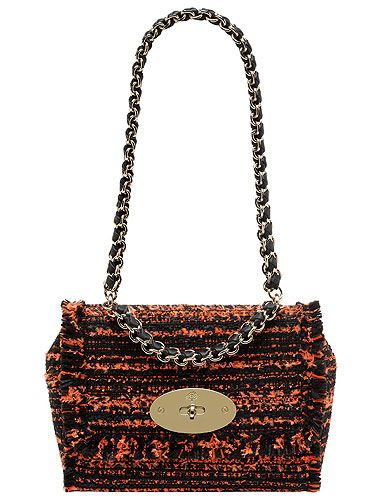 <p>Who doesn't love a Mulbs? We certainly wouldn't mind adding this exotic tweed beauty to our wardrobes. A little on the pricey side, but trust us girls, it's an investment!</p>
<p>Lily with Chain Handle, £795, <a href="http://www.mulberry.com/#/storefront/c5697">Mulberry</a></p>