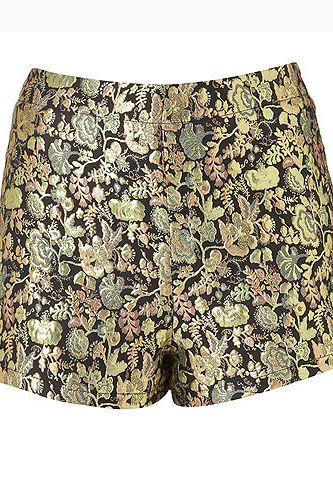 <p>The perfect alternative to a fancy frock, don these metallic shorts with black opaques and mega heels for a fresh new take on partywear this season. And no chance of accidentally flashing your knickers too. Phew.</p>
<p>Floral metallic jacquard shorts, £30, <a href="http://www.topshop.com/webapp/wcs/stores/servlet/ProductDisplay?beginIndex=0&viewAllFlag=&catalogId=33057&storeId=12556&productId=6805905&langId=-1&categoryId=&parent_category_rn=&searchTerm=floral%20metallic%20shorts&resultCount=1">Topshop</a></p>
