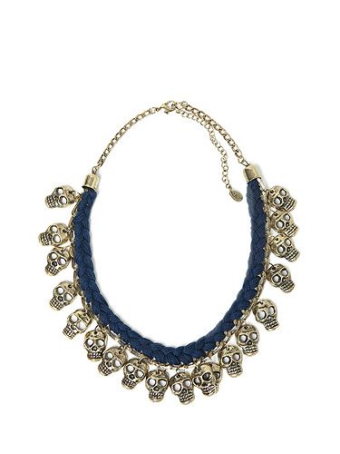 <p>Amp up a plain T-shirt for Halloween with this statement skull necklace for seriously spooksome style.</p>
<p>Braided skull chain necklace, £15.99, <a title="Zara" href="http://www.zara.com/webapp/wcs/stores/servlet/product/uk/en/zara-neu-W2012/271008/968502/BRAIDED%20CHAIN%20NECKLACE" target="_blank">Zara</a></p>