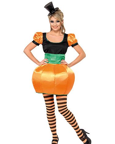 <p>Too busy fitting in all those Halloween parties to carve a pumpkin? Be one instead. N'aww, who knew pumpkins could be so cute?!<br /><br />Pumpkin, £25.99, Smiffy's at <a href="http://www.acefancydress.co.uk/miss-pumpkin-sexy-halloween-outfit/products_id/10825/" target="_blank">Ace Fancy Dress</a></p>