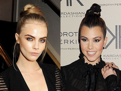 <p>The topknot is so hot right now mostly because it looks gorgeous on everyone. It's such a versatile look, you can either rock a sleek knot like Kourtney Kardashian or mess it up like model-of-the-year Cara Delevingne.</p>